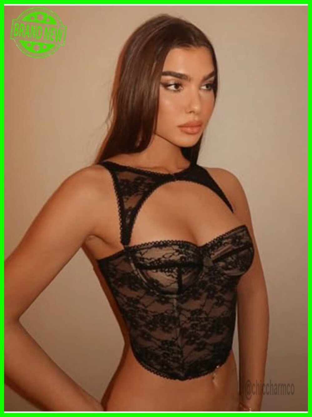 Lace Cut Out Bustier Corset Tank Top Sexy Going Out - Picture 4 of 5